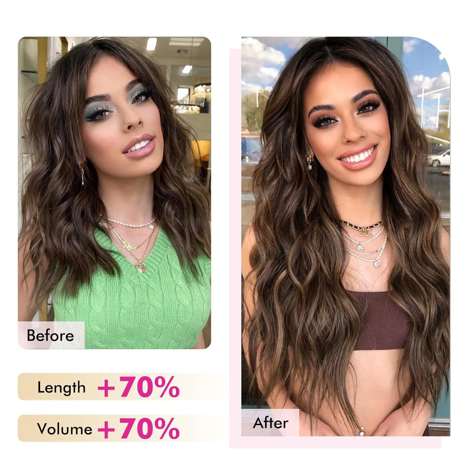 REECHO Invisible Wire Hair Extensions with Thinner Softer Lace Weft (Dark Brown, 16 Inch (Pack of 1))