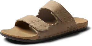 REEF Cushion Tradewind SL Men's Slides, Adjustable Velcro Vegan Leather Straps, Ultra Soft Cushion Footbed