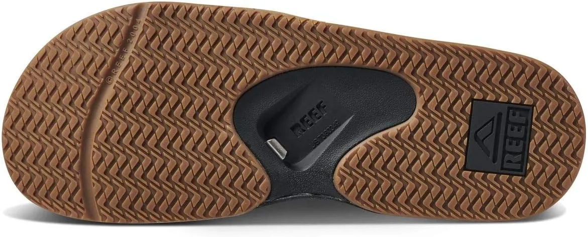 REEF Fanning Slide Men's Bottle Opener Sandal, Arch Support, Durable Outsole, Water Friendly