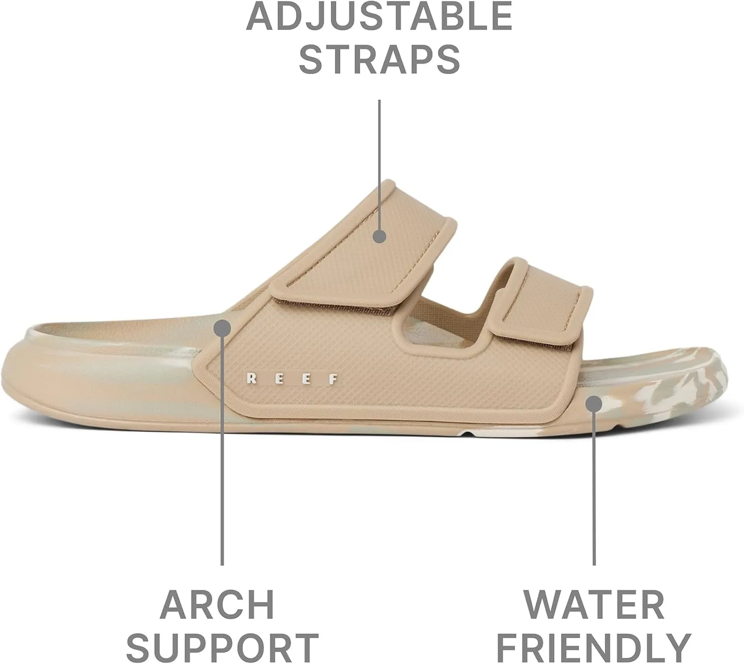 REEF Oasis Adapt Men's Slide Sandal, Soft and Supportive Footbed, Water Friendly
