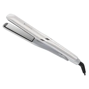 Remington PROLUXE HydraCare 1” Flat Iron / Hair Straightener with 1” Floating Plates, 450°F High Heat, Pearl White/Gray