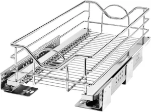 Rev-A-Shelf Steel Pull Out Organizer w/Soft-Close for Base Cabinets, Standard, Chrome