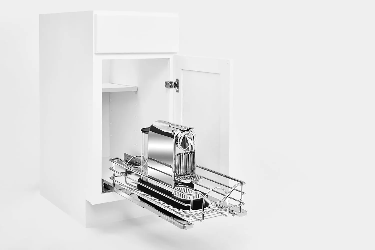 Rev-A-Shelf Steel Pull Out Organizer w/Soft-Close for Base Cabinets, Standard, Chrome