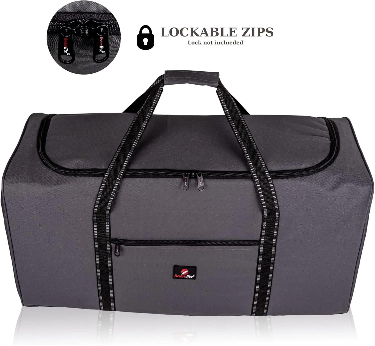 Roamlite Extra Large Size X-L 26" Duffel Bag - Very Big Sports, Gym, Training Holdall, Cargo Travel Luggage - 70 Litre 26 Inch x13x13 Gray, RL26GY