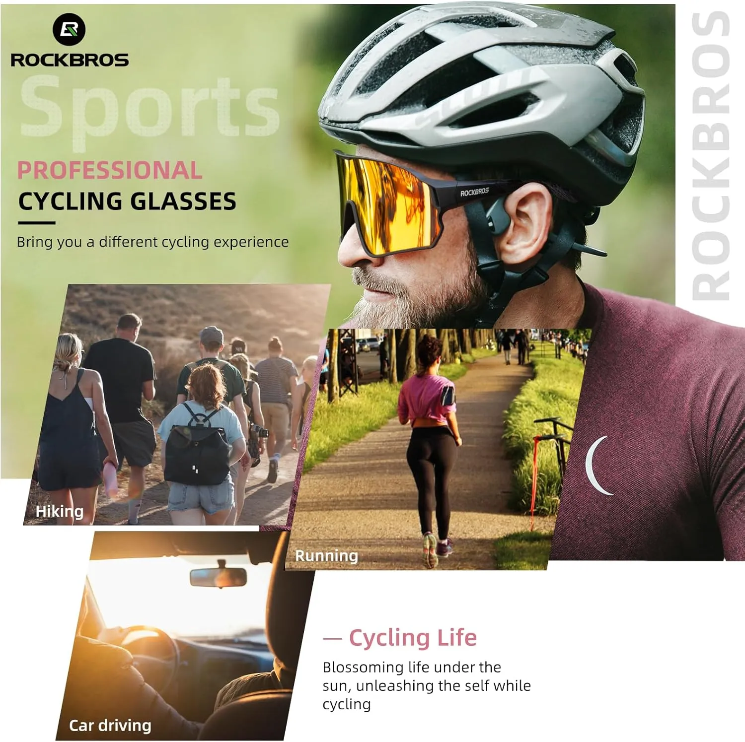 ROCKBROS Photochromic Sunglasses for Men Cycling Sunglasses Sports Bike Glasses