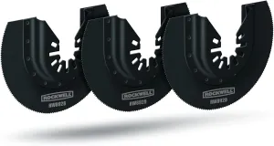 Rockwell RW8928.3 Sonicrafter Oscillating Multitool 3-1/8-Inch HSS Semicircle Saw Blade with Universal Fit System, 3-Pack