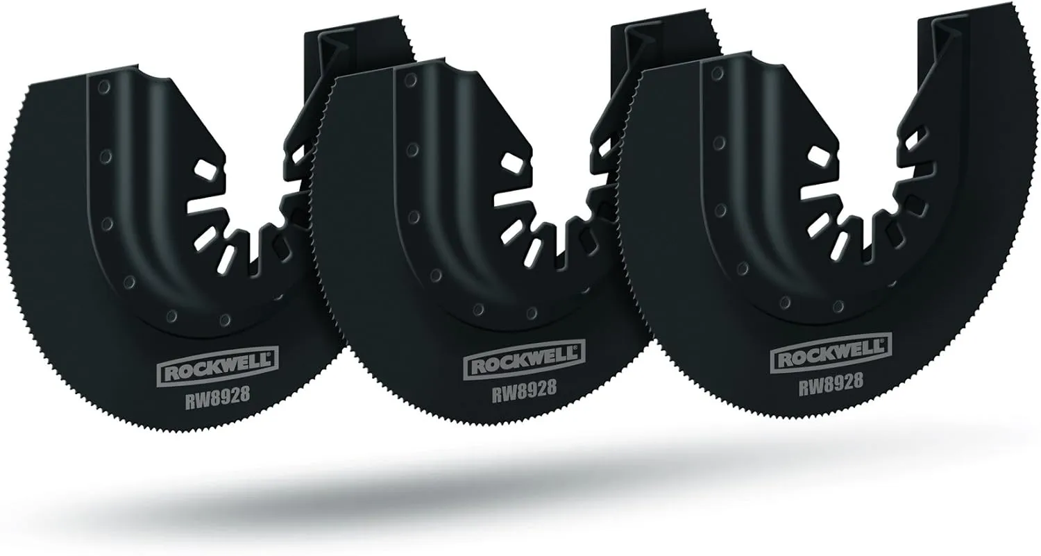 Rockwell RW8928.3 Sonicrafter Oscillating Multitool 3-1/8-Inch HSS Semicircle Saw Blade with Universal Fit System, 3-Pack