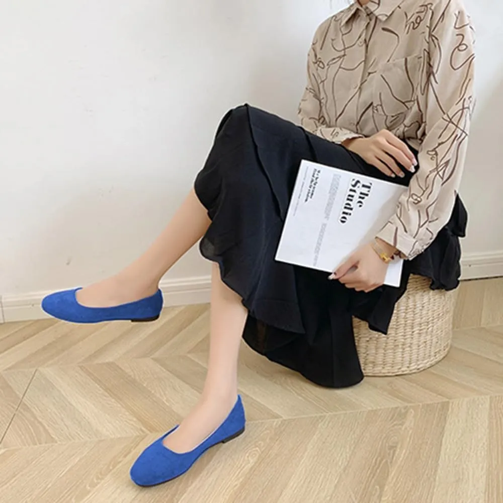 Rojeam Womens Flats Shoes Portable Pumps Ballet Flat Slip-on Ballerina Pumps Shoes Ladies Loafers
