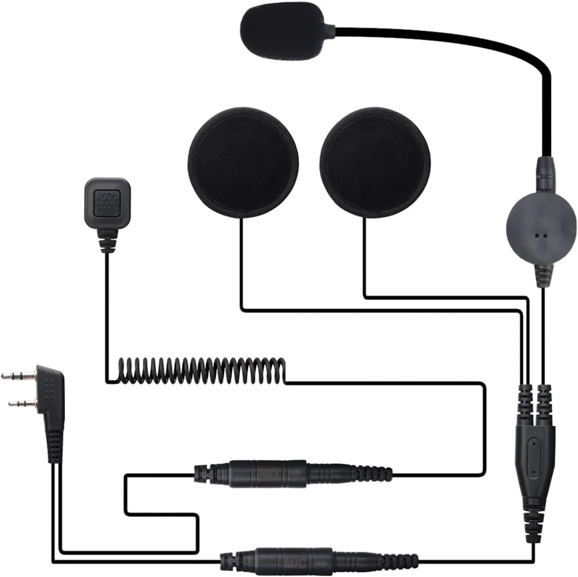 Rugged Radio Helmet Headset with Mic Microphone 2 PIN PTT BF-F8HP Pro 888S UV-5R AR-5RM UV-21R UV32 Two Way Radio Walkie Talkies