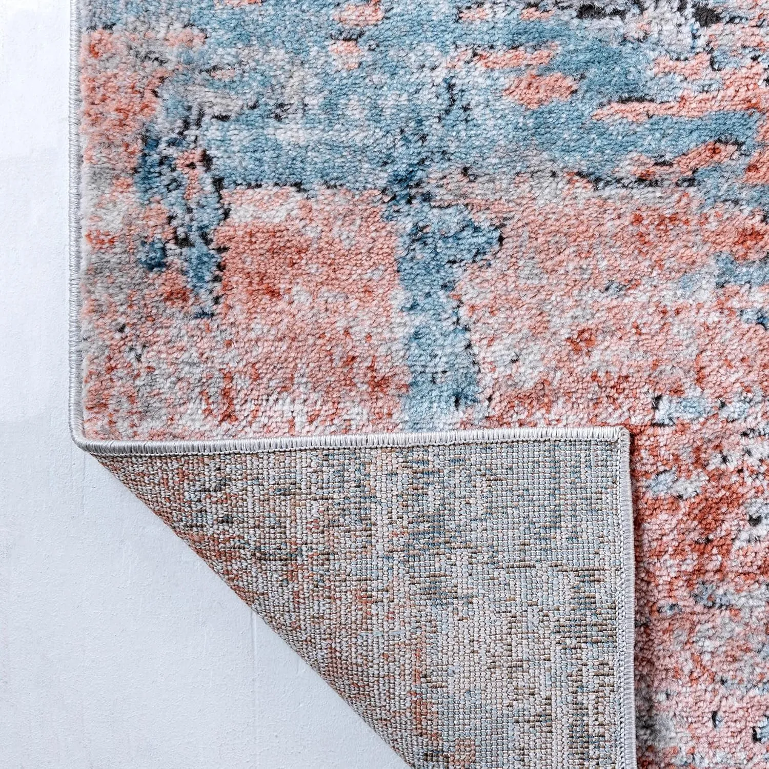 Rugs.com Leipzig Collection Runner Rug – 6 Ft Runner Multi Low-Pile Rug Perfect for Hallways, Entryways
