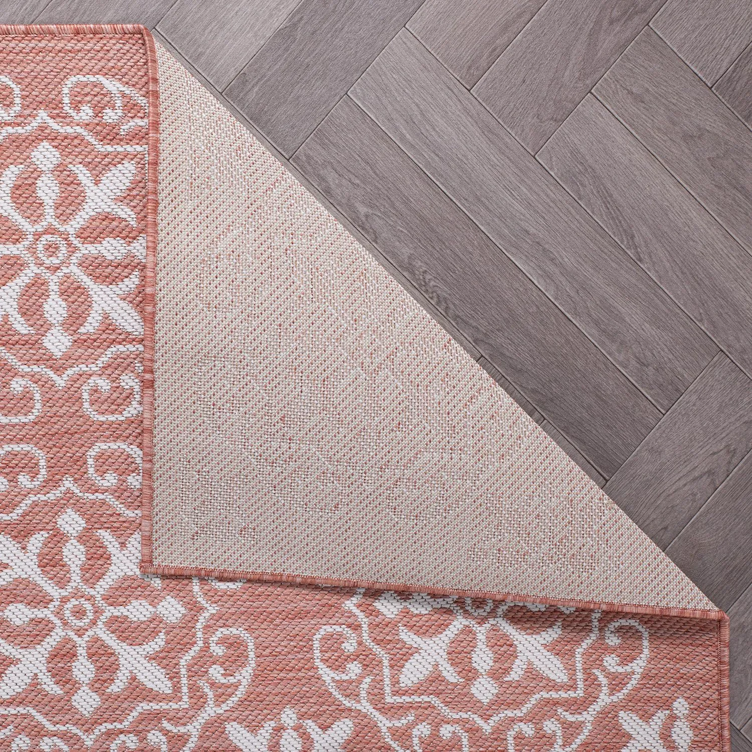 Rugshop Budelli Transitional Geometric Textured Flat Weave Easy Cleaning Outdoor Rugs for Deck,Patio,Backyard Indoor/Outdoor Runner Rug 2' x 7' Terra