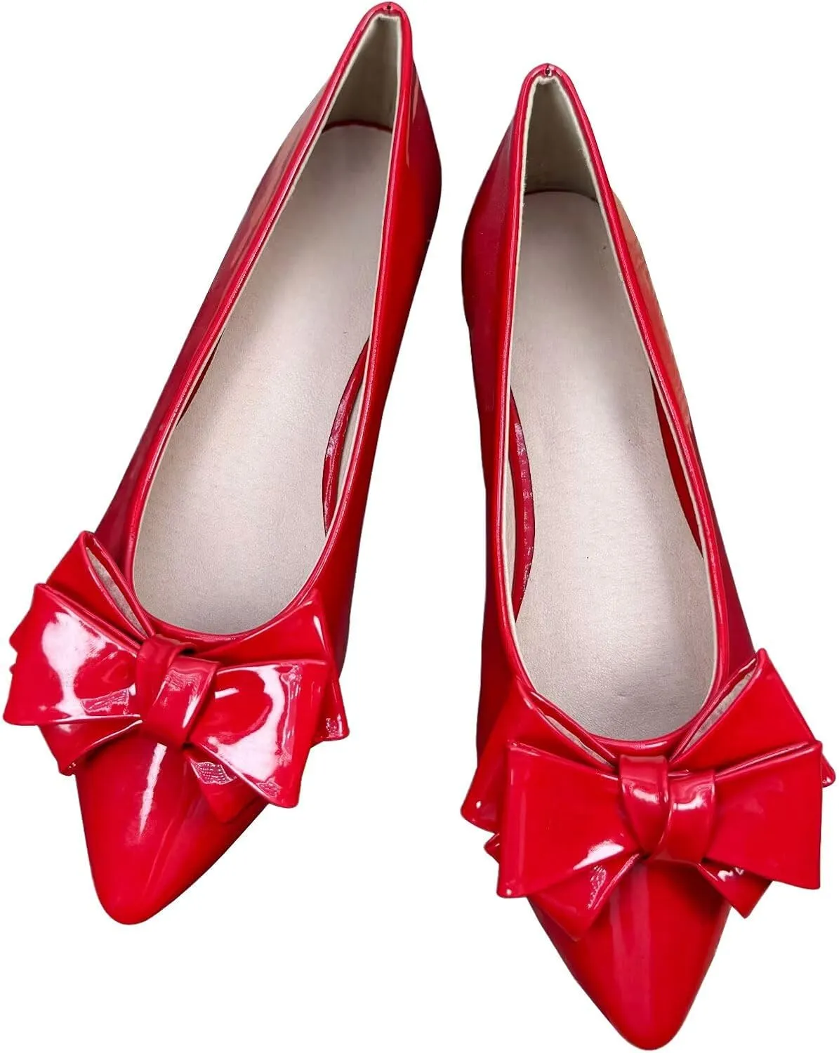 SAILING LU Bow-Knot Ballet Flats for Women Pointed Toe Crystals Wedding Shoes Comfort Light Weight Loafers