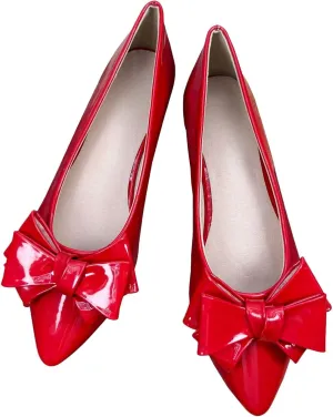 SAILING LU Bow-Knot Ballet Flats for Women Pointed Toe Crystals Wedding Shoes Comfort Light Weight Loafers
