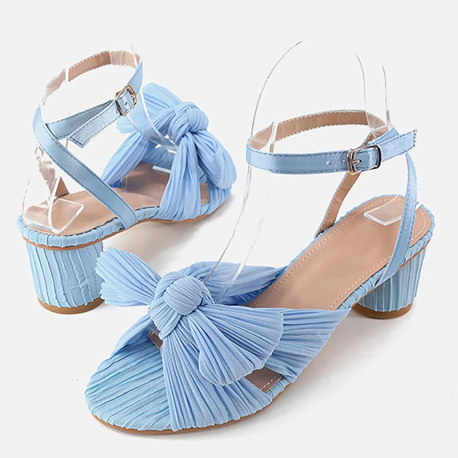 Sandal Heels Women's Chunky Low Heels Open Toe Sandals Black Heals Open Toe Ankle Strap Stylish Heeled Sandals