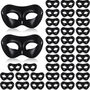 Sanwuta Mardi Gras Masquerade Mask Black Unisex Half Face Mask Retro Venetian Mask for Women Men Party Costume