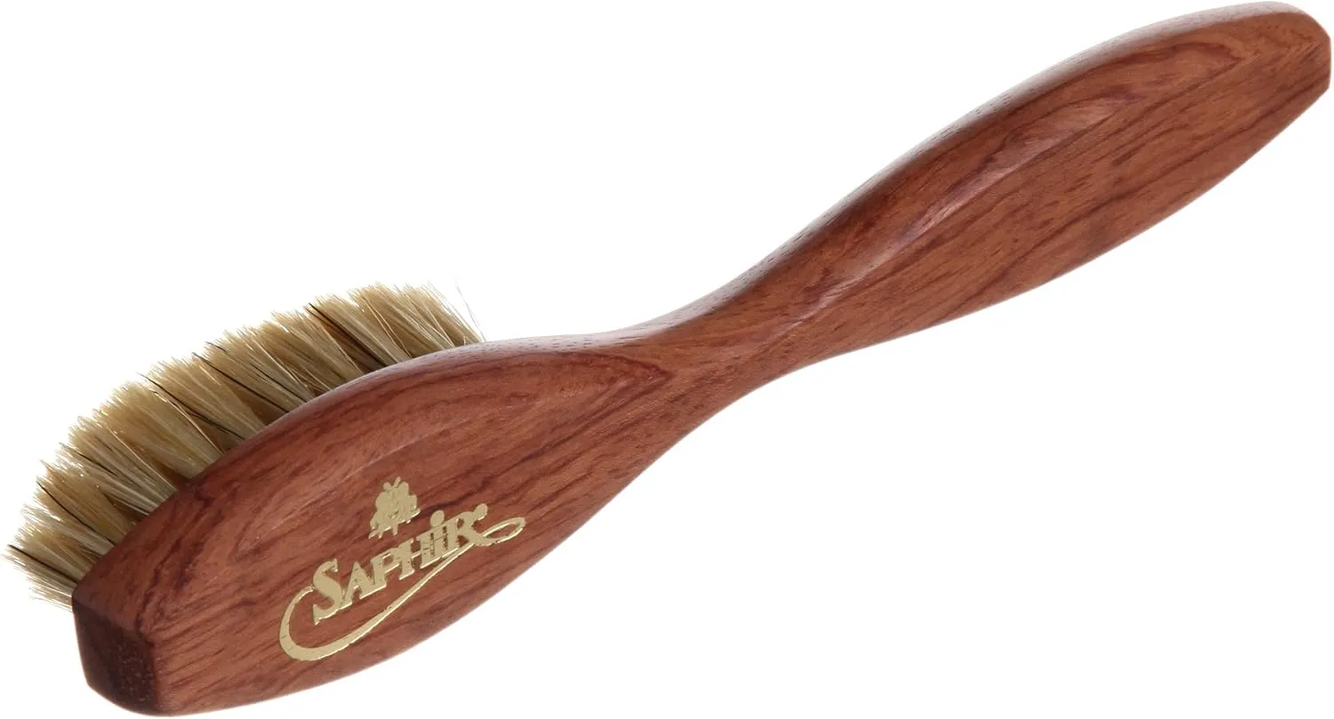 Saphir Medaille d'Or Spatula Brush - Bubenga Wood with Real Boar Bristle - Made in France (Light Bristles), Large