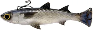 Savage Gear Pulse Tail Mullet Line Thru Fishing Bait, 2 2/3 oz, Silver, Realistic Contours & Movement, Durable Construction, Heavy-Duty Fishing Hook, Built-in Rattle