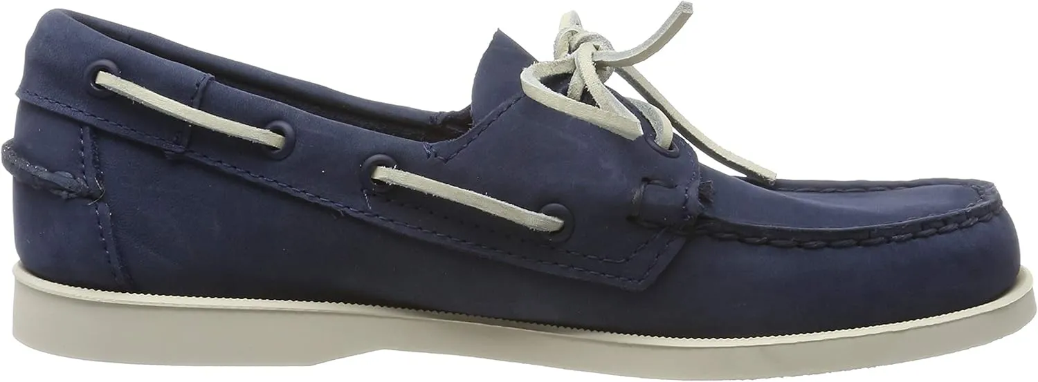 Sebago Portland Nubuck Boat Shoes - Handsewn, Lined Leather Moccasins with Non-Marking, Non-Slip Siped Rubber Outsoles
