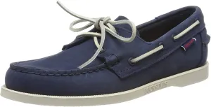 Sebago Portland Nubuck Boat Shoes - Handsewn, Lined Leather Moccasins with Non-Marking, Non-Slip Siped Rubber Outsoles