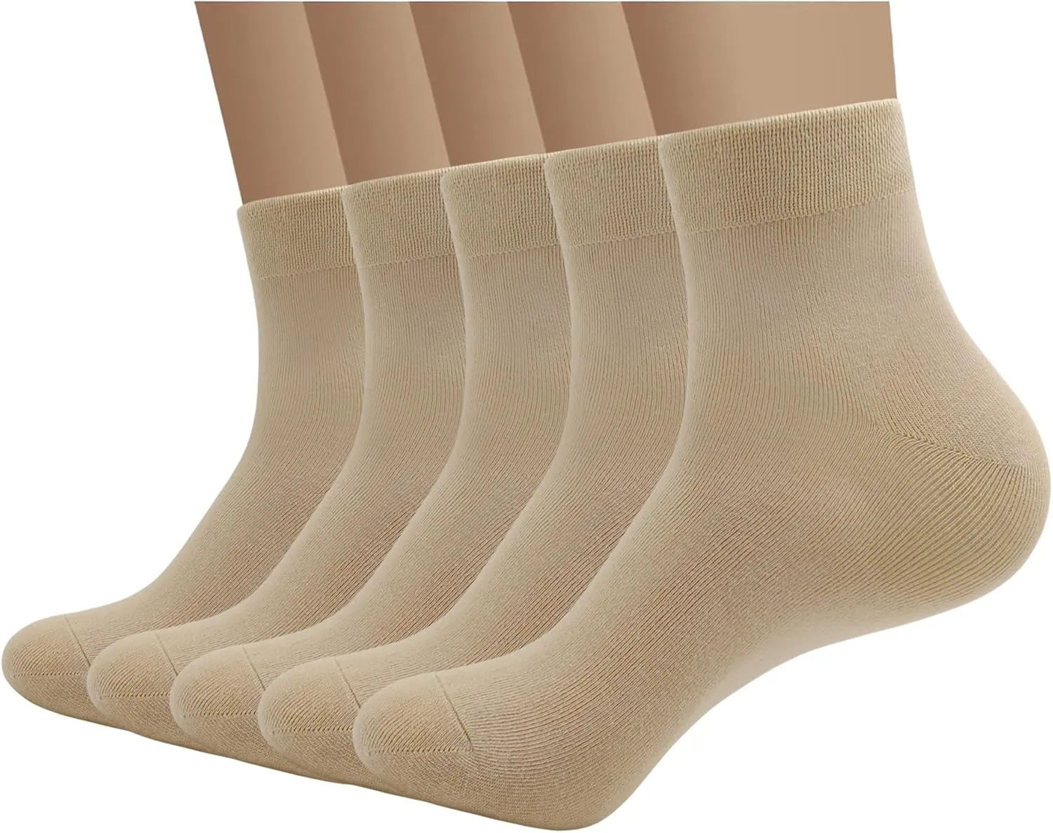 SERISIMPLE Viscose Bamboo Men's Breathable Quarter Thin Ankle High Socks - Comfort Cool Soft 5 Pairs