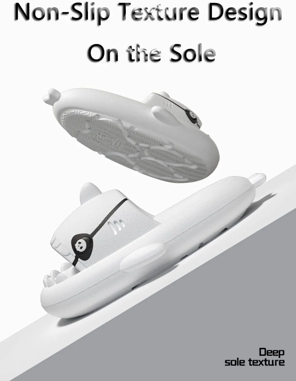 Shark Slides For Women And Men, The Novel Beach Sandals And Non -Slipproof Soles Of Shark Slide Adults commonly Used in Men And Women, Beige