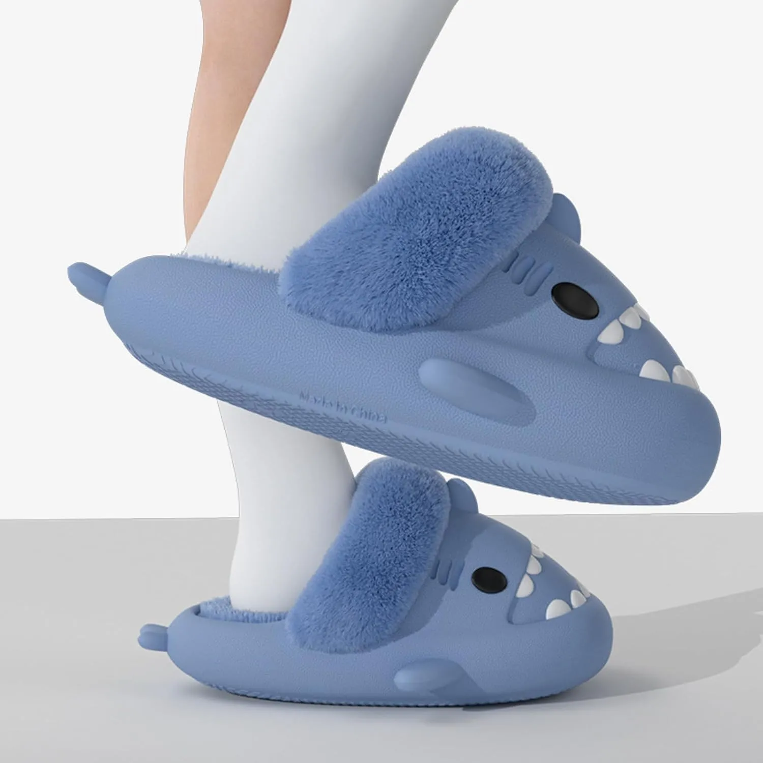 Sharklas Polares, Sharklas De Invierno, Shark Fuzzy Slippers, Winter Cloud Shark Slides, Casual Women's Men's Plush House Slippers