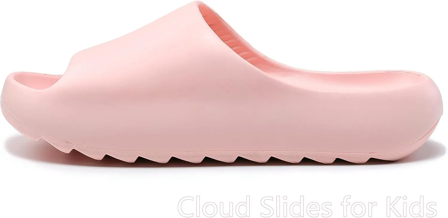 sharllen Cloud Slides for Kids Lightweight Non-Slip Pillow Slippers Open Toe Comfy Toddler Boys Girls Cloud Cushion Slide Sandals for Indoor Outdoor Bathroom Shower Pool Beach Slippers