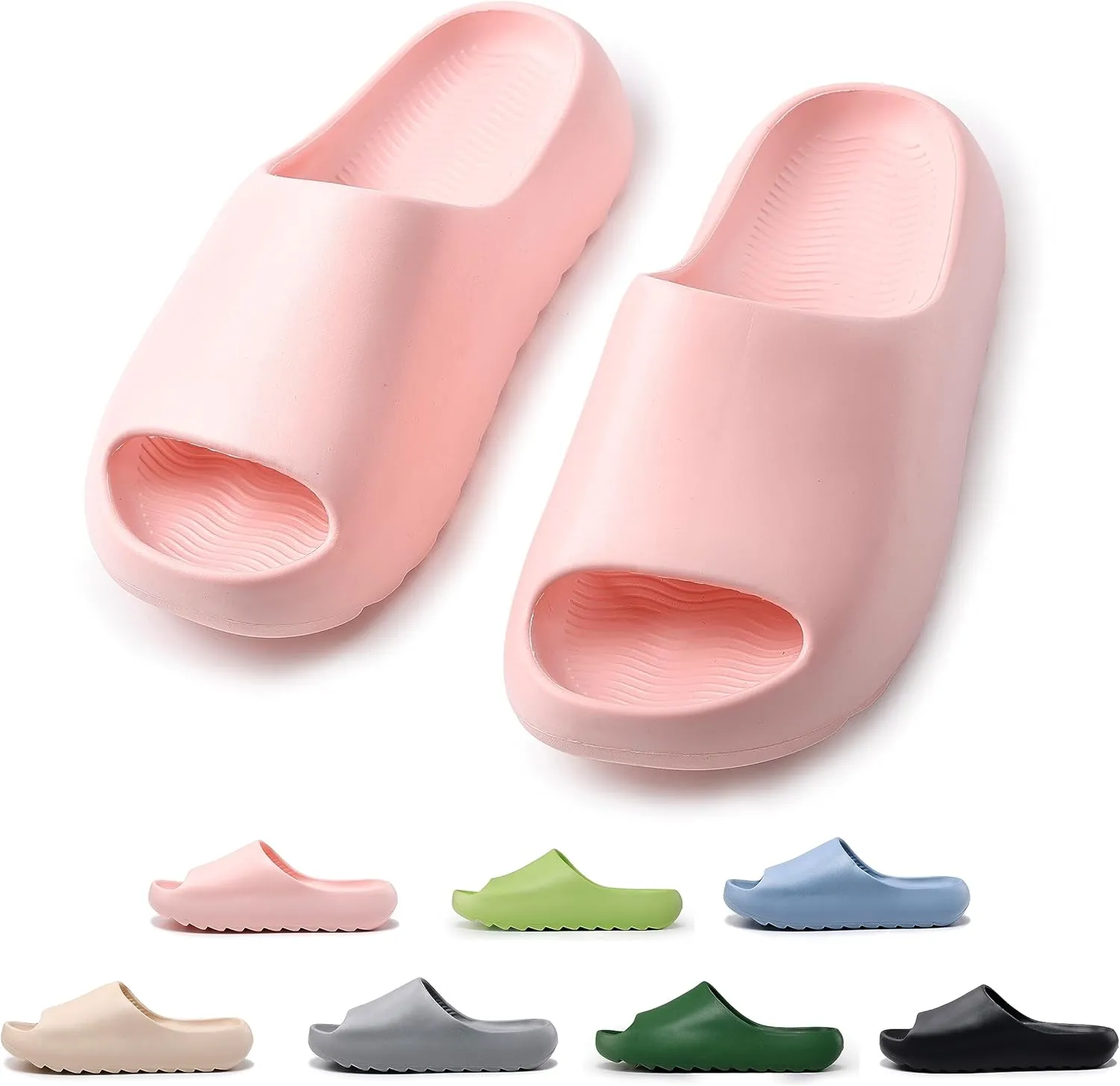 sharllen Cloud Slides for Kids Lightweight Non-Slip Pillow Slippers Open Toe Comfy Toddler Boys Girls Cloud Cushion Slide Sandals for Indoor Outdoor Bathroom Shower Pool Beach Slippers