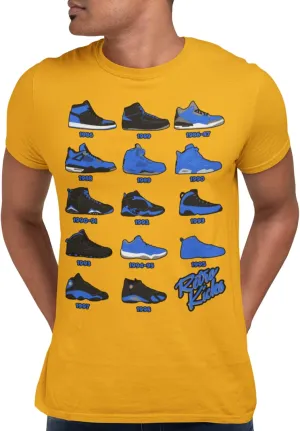 Shirt to Match Royal Black Jordan Retro 1 2 3 4 5 6 7 8 9 10 11 12 13 Sneakers, Men's Tee to Match Jordans