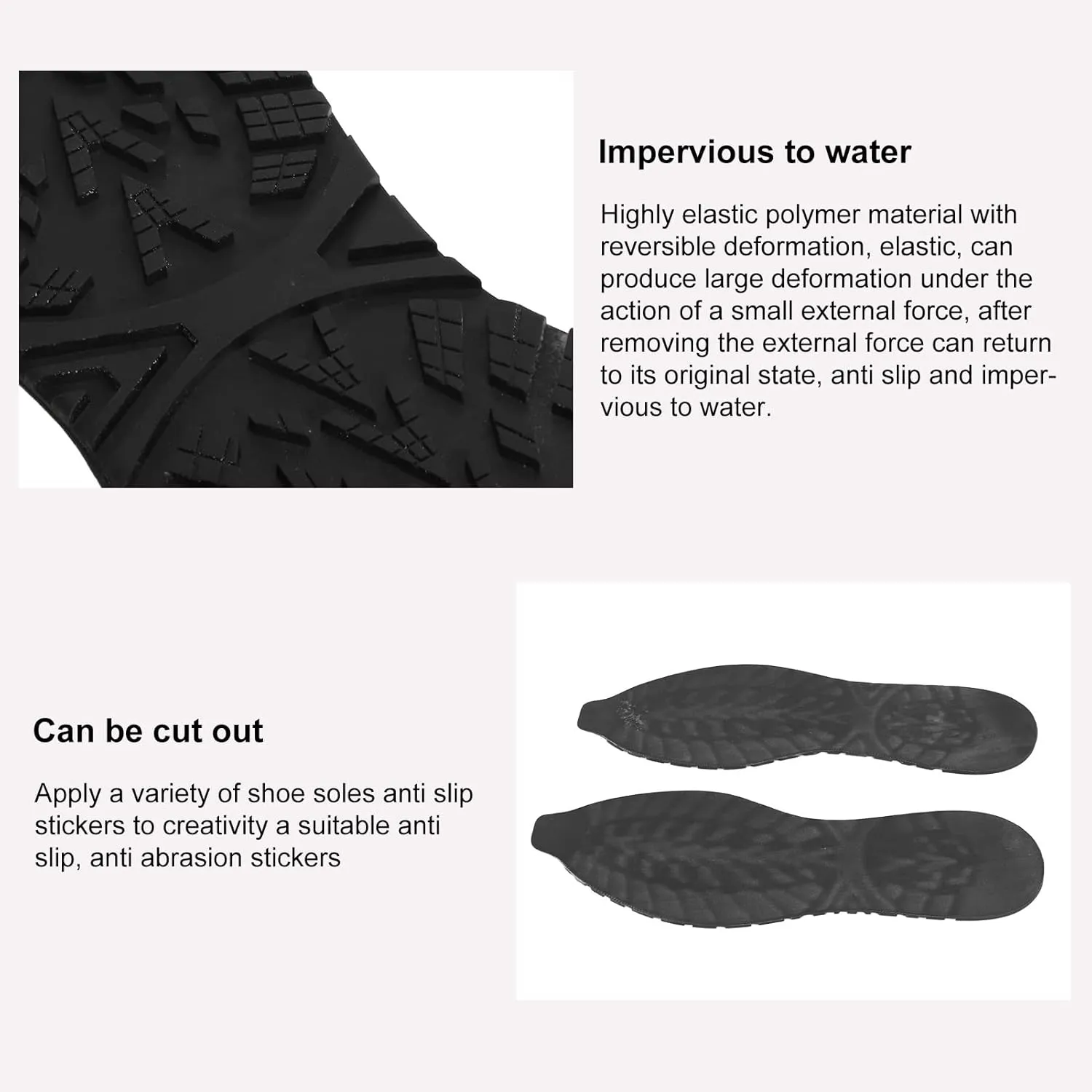 Shoe Sole Repair Rubber, Skid DIY Shoe Bottom Repair for Work Shoes (41-44)