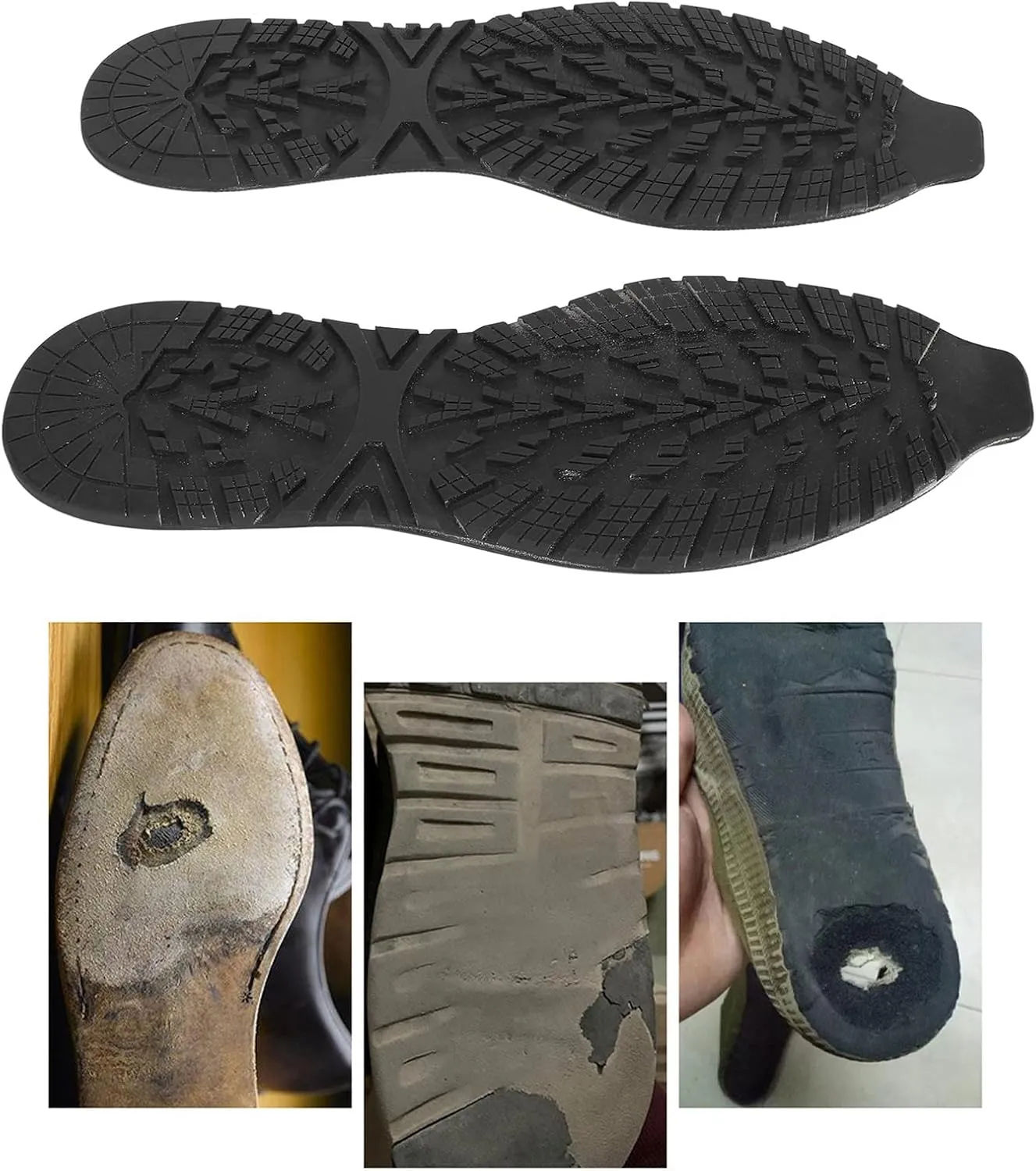 Shoe Sole Repair Rubber, Skid DIY Shoe Bottom Repair for Work Shoes (41-44)