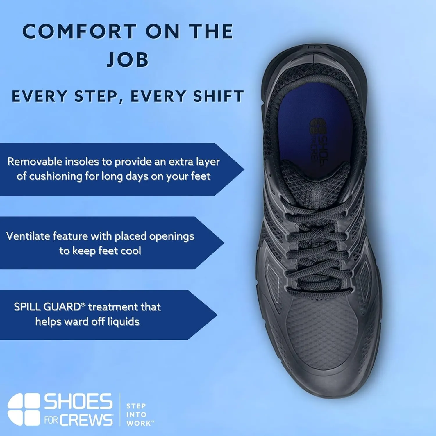 Shoes for Crews Stride, Men’s Non Slip Athletic Work Shoes