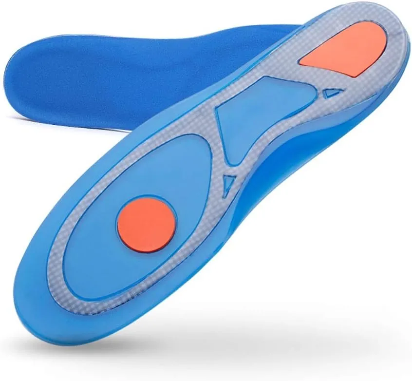 Silicon Gel Insoles Foot Care for Plantar Fasciitis Heel Spur Shoe Insoles Shock Absorption Pads Arch Orthopedic Insoles(38-39)