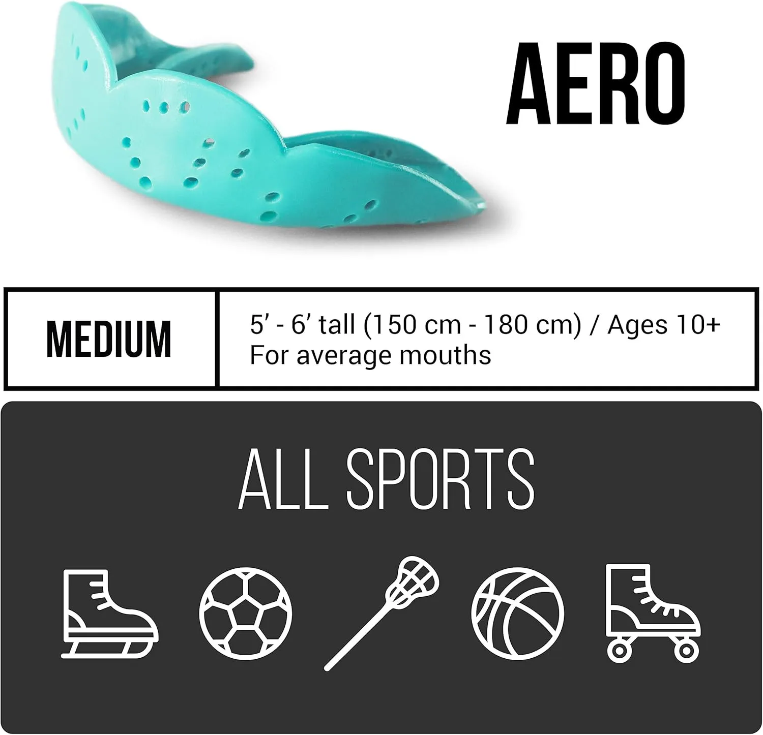 SISU Aero Medium Mouthguard, Neon Flash - 1.6mm Thin - Custom-Molded Fit - Slim Design - Remoldable Up to 20 Times - for Team Sports - Non Toxic