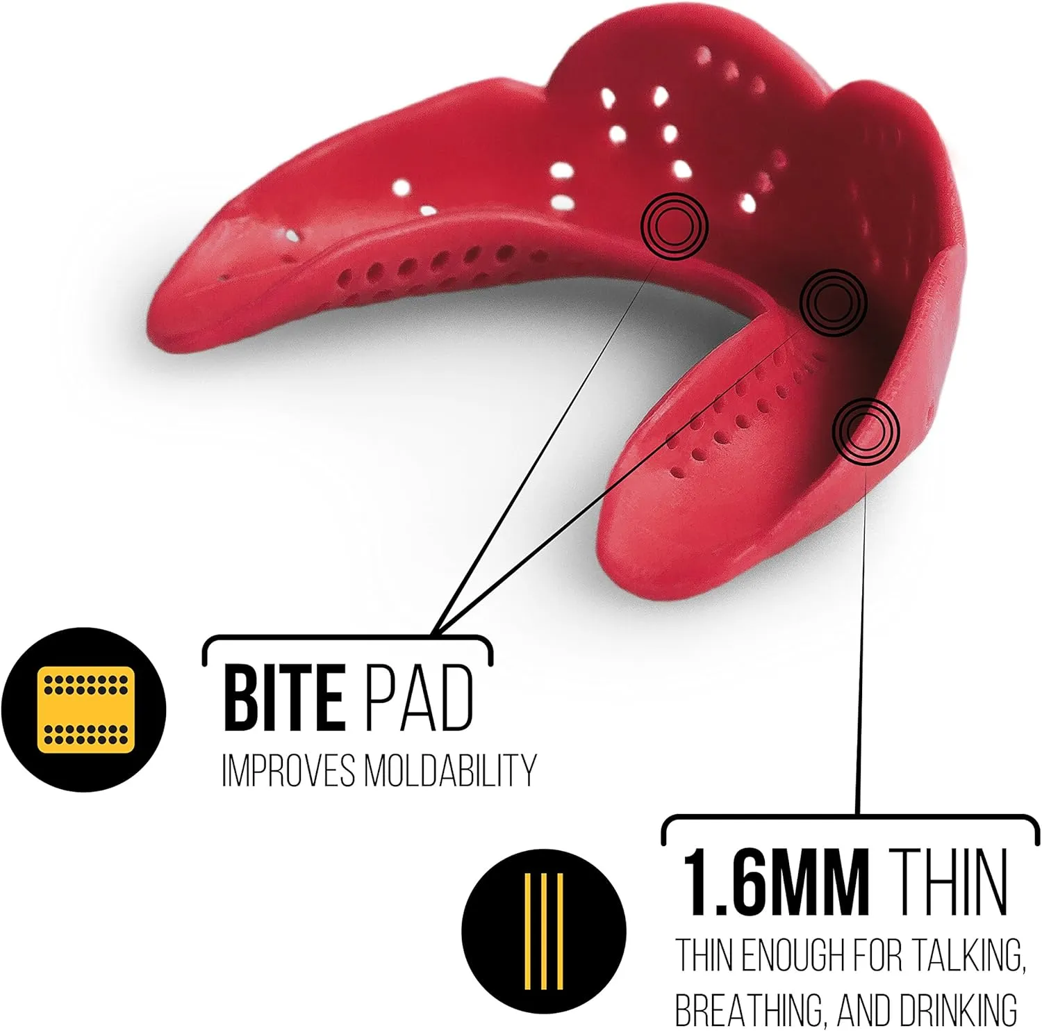SISU Aero Medium Mouthguard, Neon Flash - 1.6mm Thin - Custom-Molded Fit - Slim Design - Remoldable Up to 20 Times - for Team Sports - Non Toxic