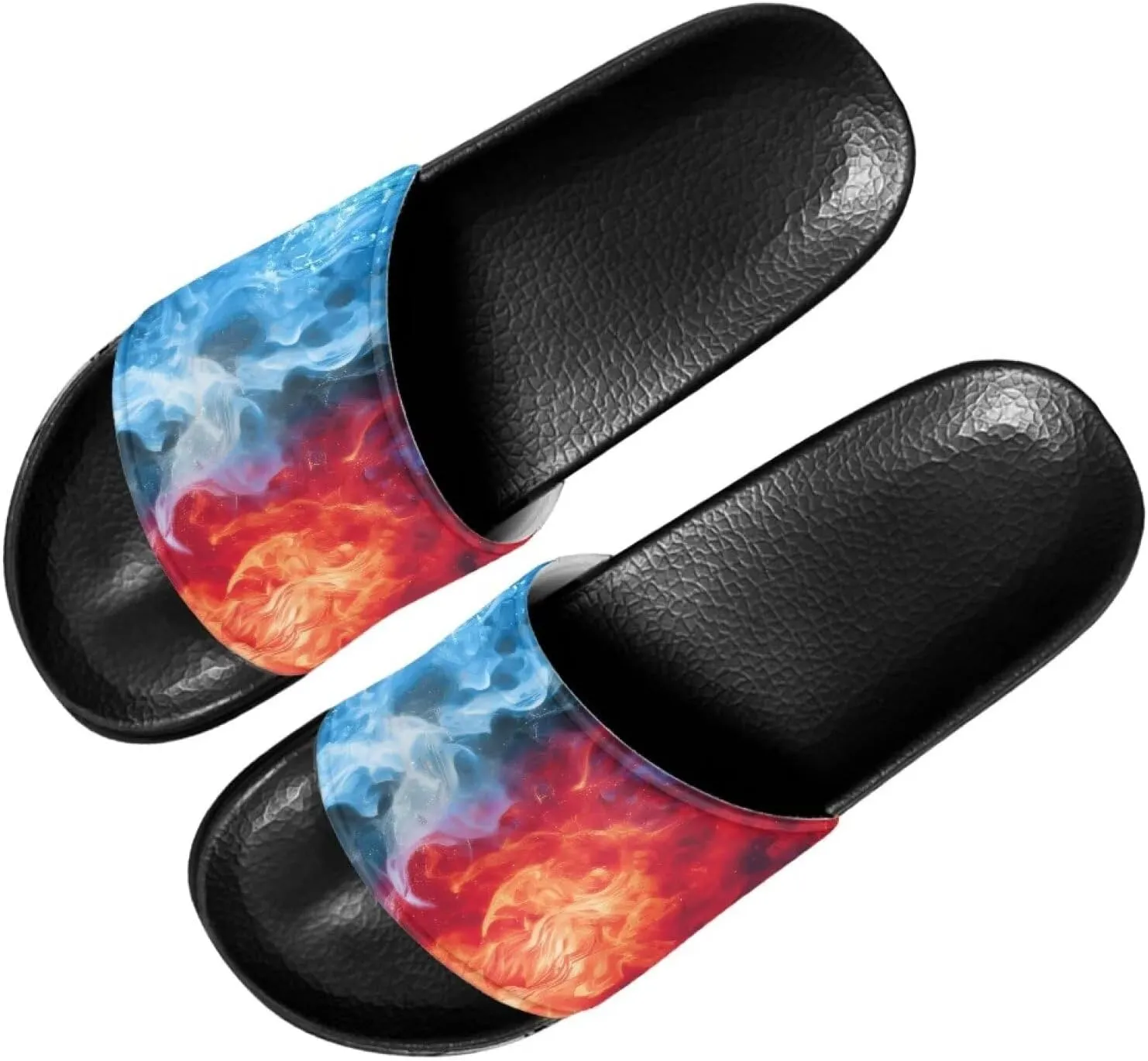 Slide Sandals, Beach Flats for Women, Comfotable Open Toe Non Slip Summer Shoes for Gym, Pool, Camping, Beach