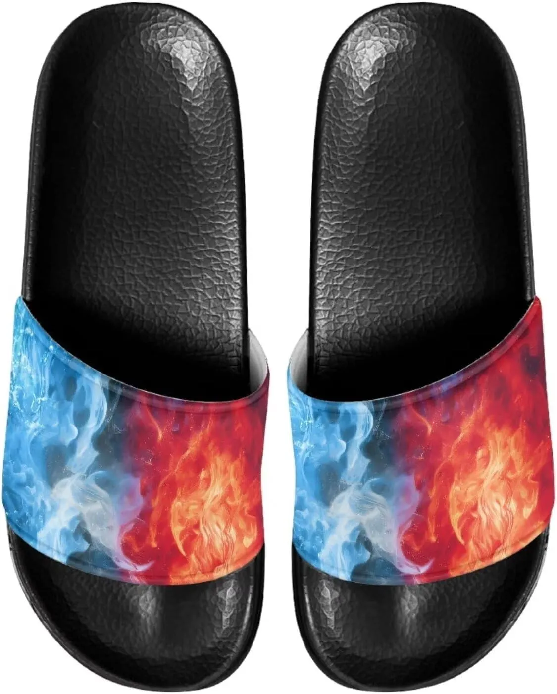 Slide Sandals, Beach Flats for Women, Comfotable Open Toe Non Slip Summer Shoes for Gym, Pool, Camping, Beach