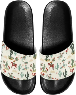 Slide Sandals for Women Girls House Slippers Shoes Non Slip Quick Drying Lightweight Flat Slides Shower Sandals