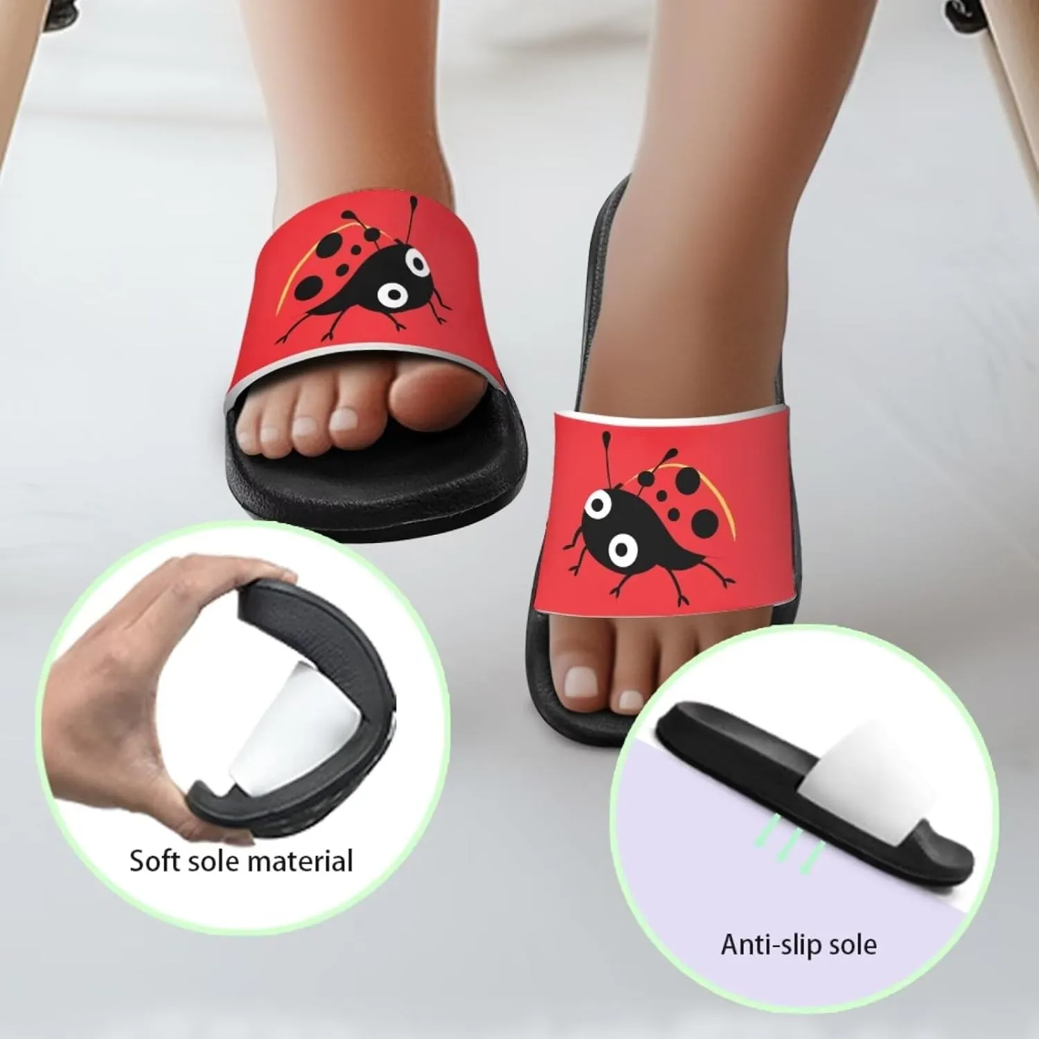 Slip On Sandals for Boys Girls Lightweight Animals Print Drying Shower Slides Suitable for Beach Days