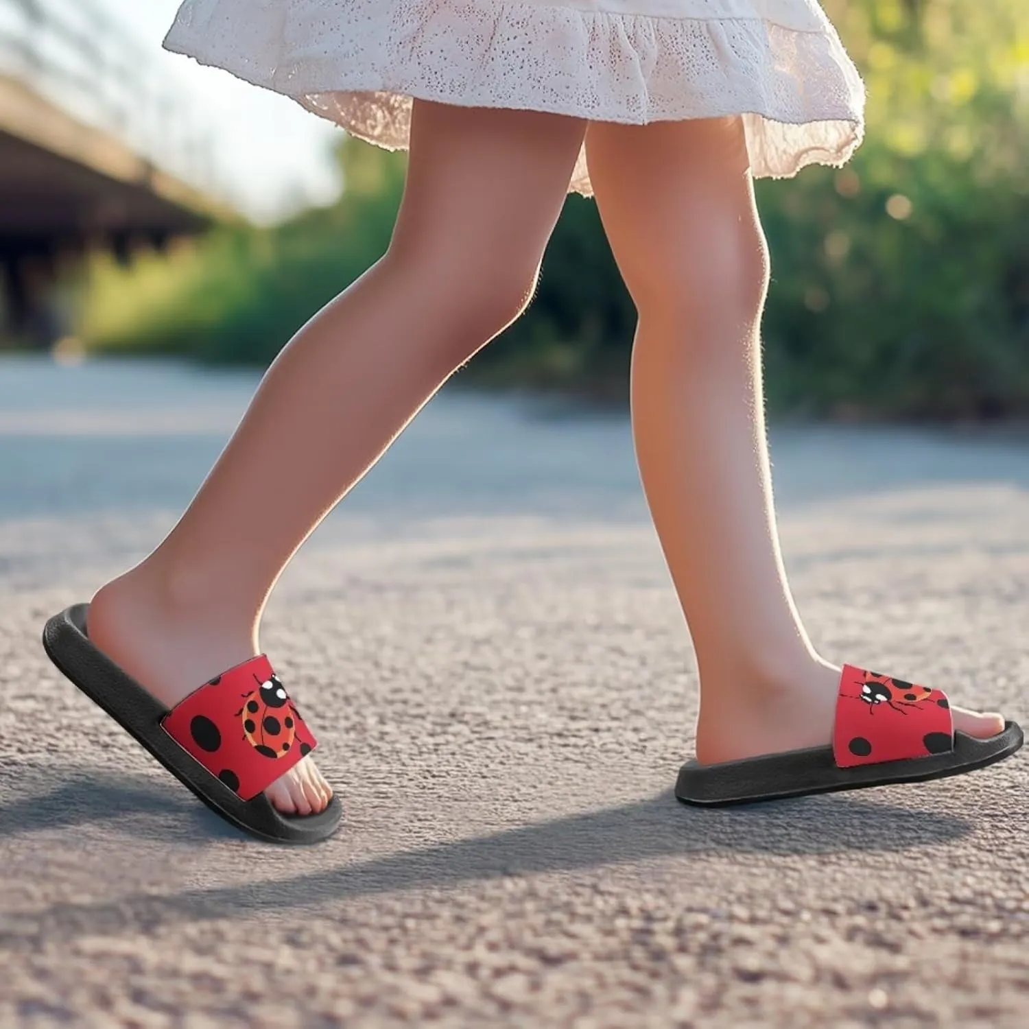 Slip On Sandals for Boys Girls Lightweight Animals Print Drying Shower Slides Suitable for Beach Days