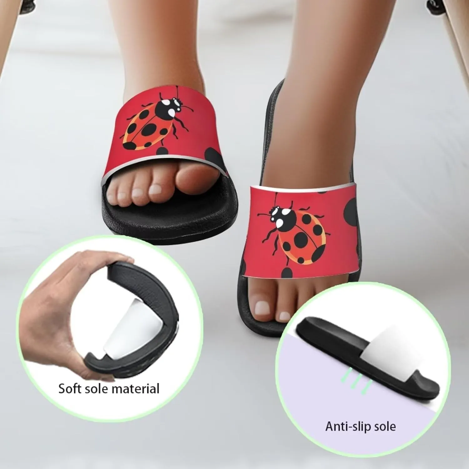 Slip On Sandals for Boys Girls Lightweight Animals Print Drying Shower Slides Suitable for Beach Days