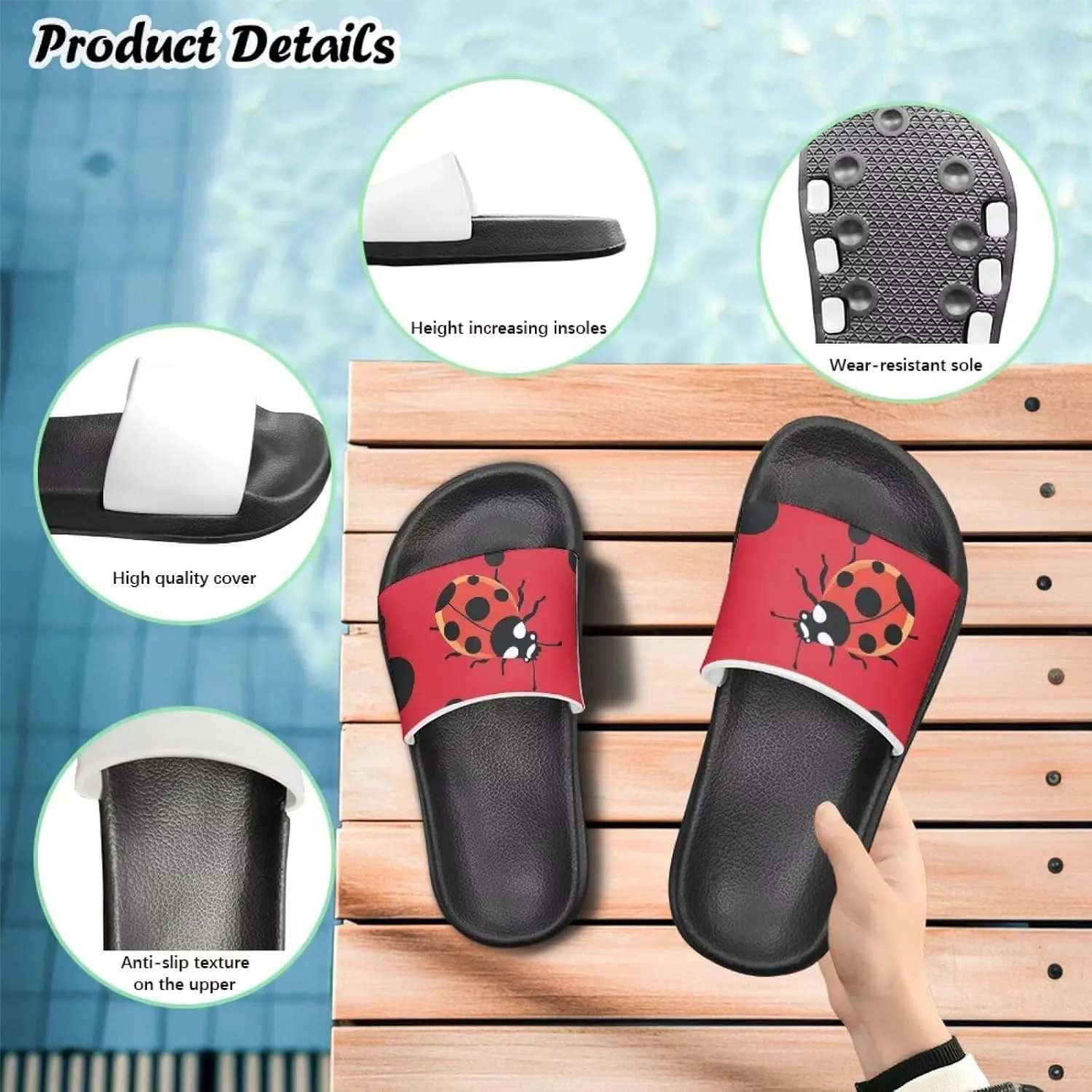 Slip On Sandals for Boys Girls Lightweight Animals Print Drying Shower Slides Suitable for Beach Days