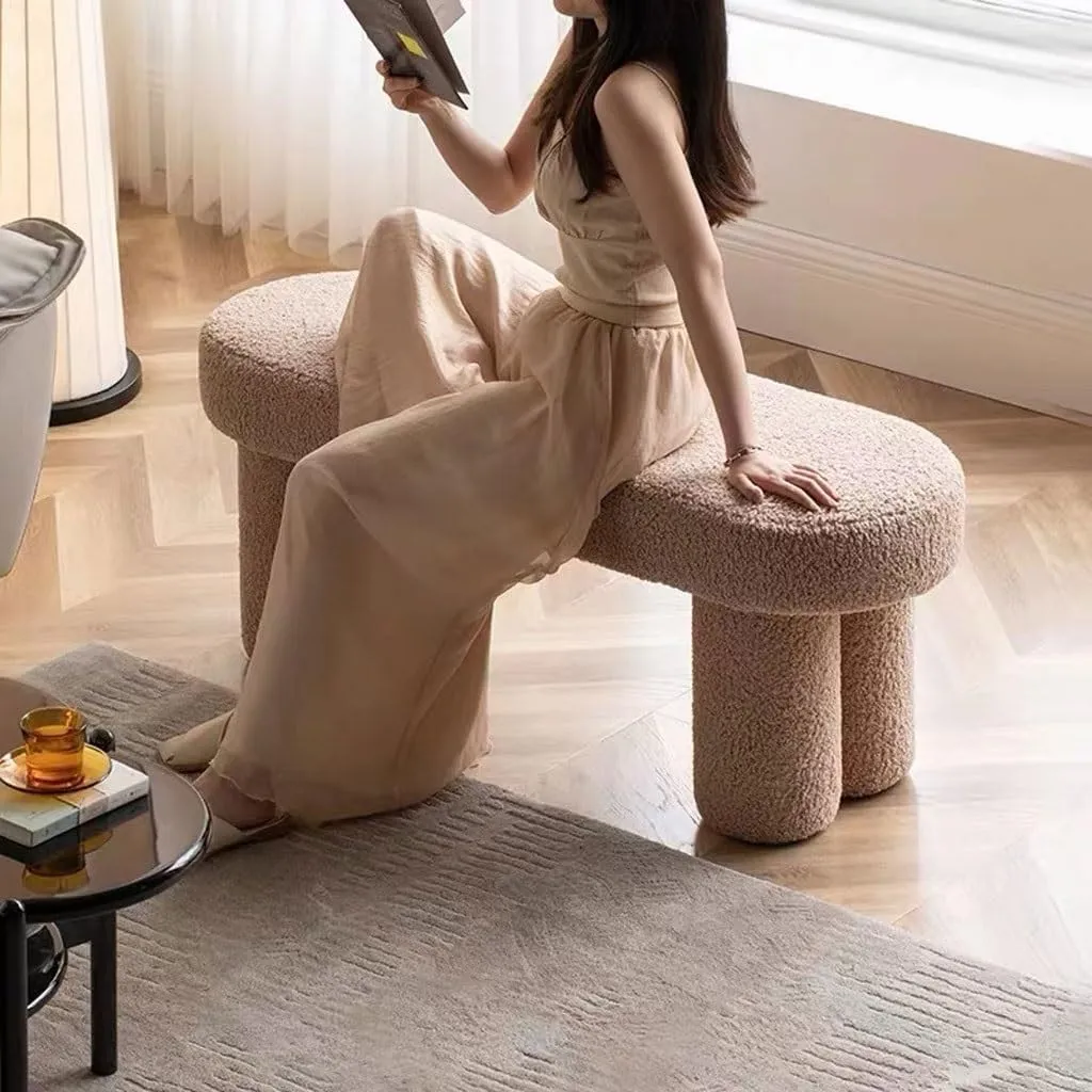 Small Ottoman Foot Rest Shoe Bench Fashion Simple Household Shoe Changing Stool Bedroom End Stool Light Luxury Sofa Stool Door Entrance Shoe Changing Stool Shoe Storage Bench Footstool