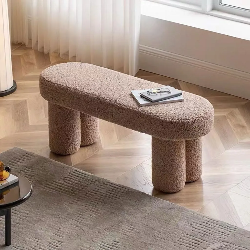Small Ottoman Foot Rest Shoe Bench Fashion Simple Household Shoe Changing Stool Bedroom End Stool Light Luxury Sofa Stool Door Entrance Shoe Changing Stool Shoe Storage Bench Footstool
