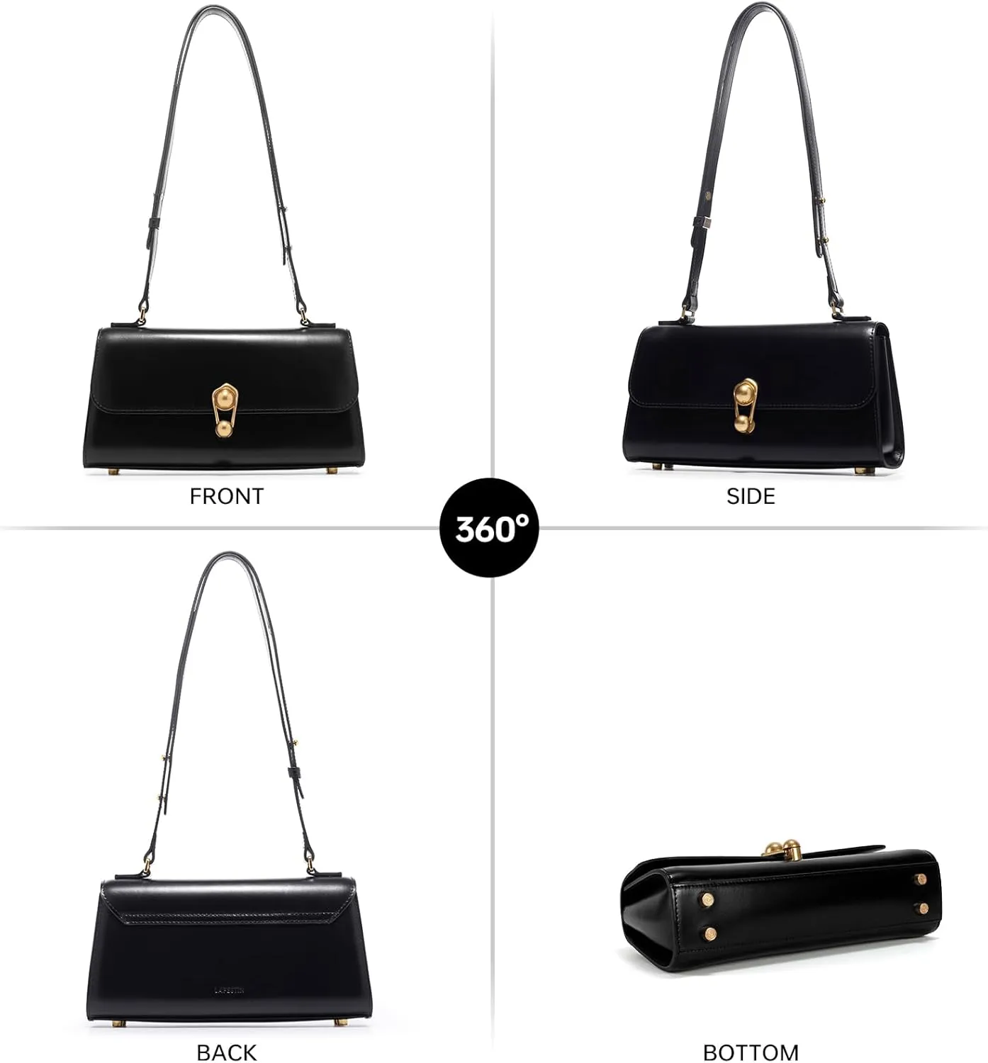 Small Purse Leather Bags For Women: Black Shoulder Handbags Crossbody Bag - Chic Everyday Adjustable Strap for Young Girls