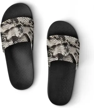 Snake Pattern Slides Men Home Sandal Women Non Slip Shower Open Toe Shoe Lightweight Casual Shoes Flat Slide Sandals