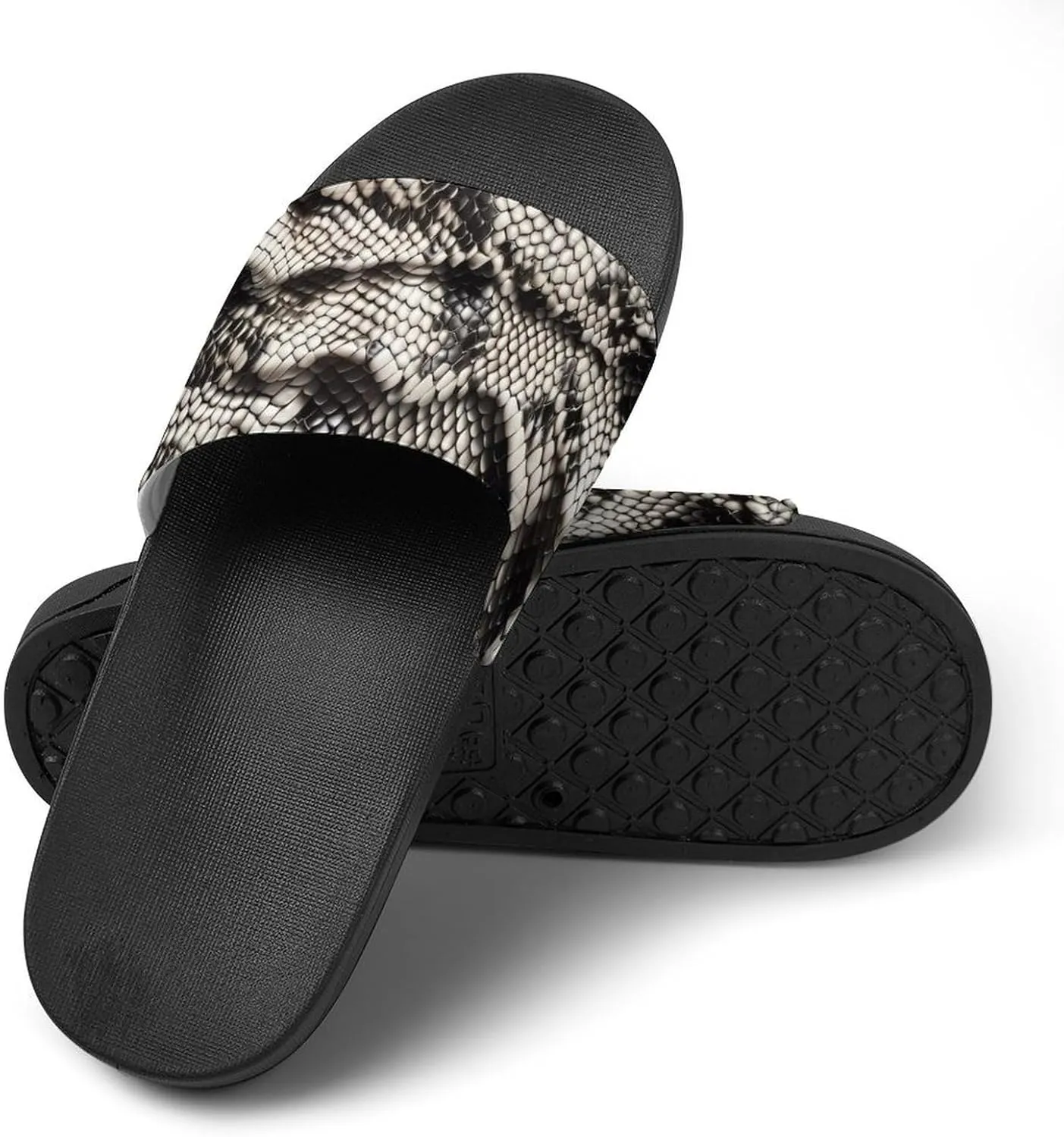 Snake Pattern Slides Men Home Sandal Women Non Slip Shower Open Toe Shoe Lightweight Casual Shoes Flat Slide Sandals