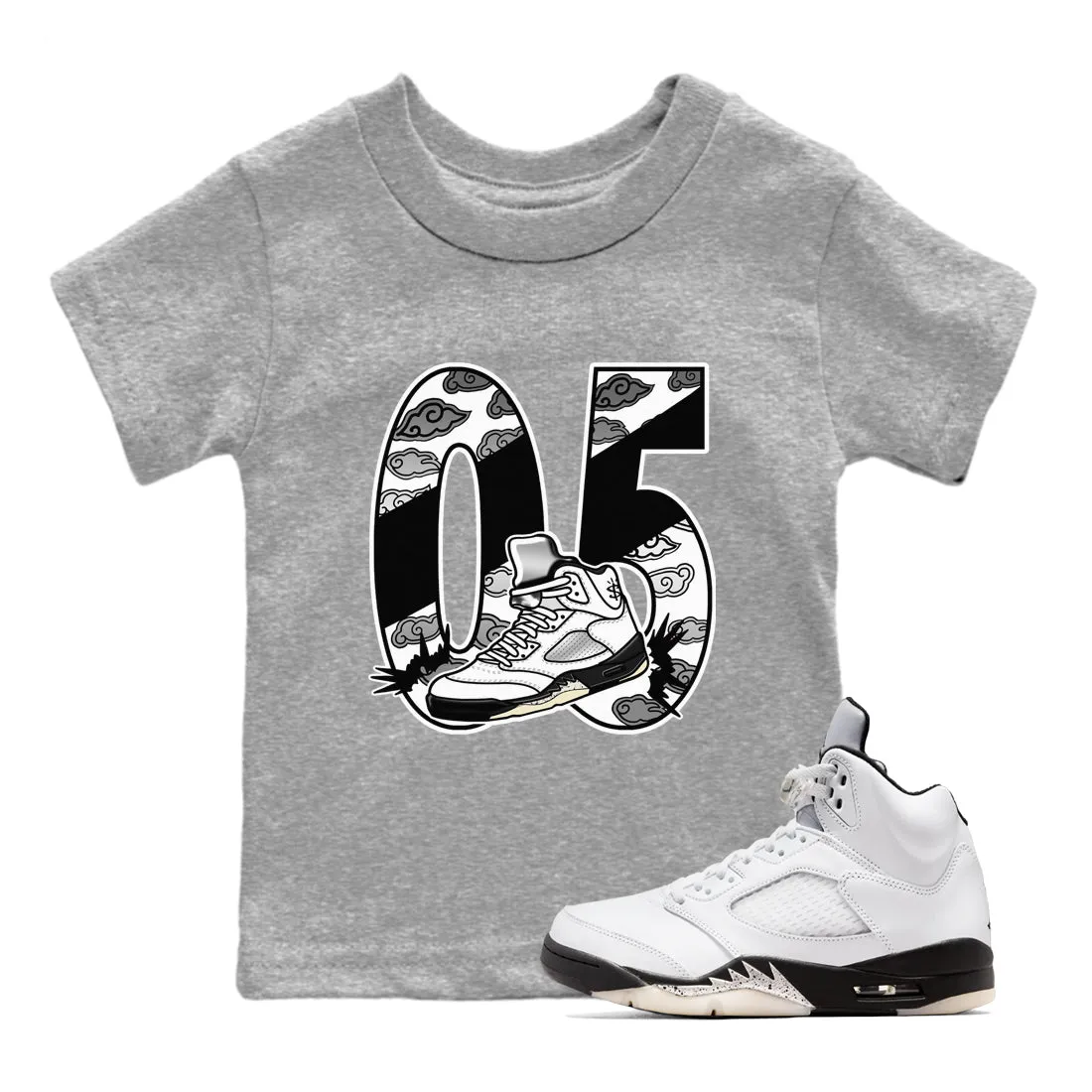 SNRT Air White - Great deal Impeccable Aggressive Tees Black Dribble Jordan Kids 5 Sneaker
