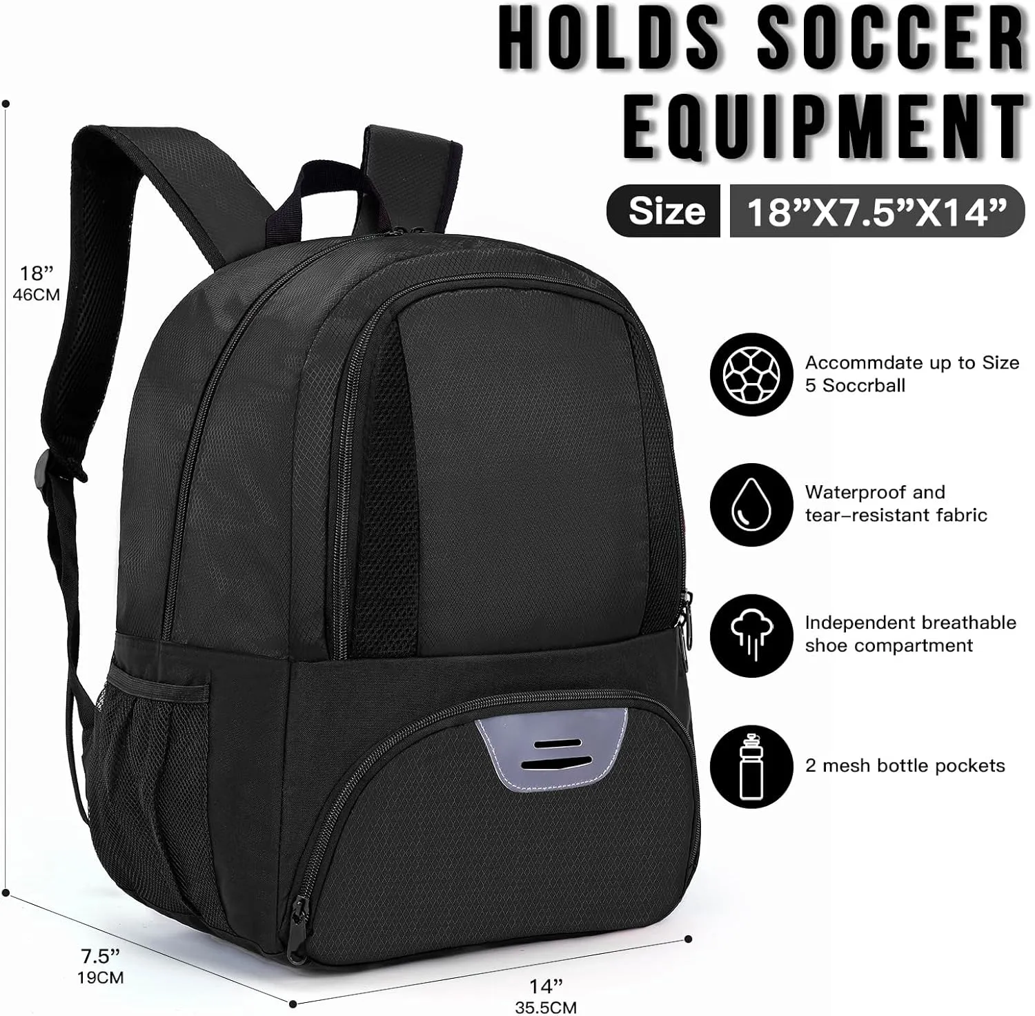 Soccer Bag,Youth Soccer Backpack, Football Volleyball Basketball Backpack fo,Sport Equipment Bags with Shoe compartment
