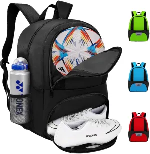 Soccer Bag,Youth Soccer Backpack, Football Volleyball Basketball Backpack fo,Sport Equipment Bags with Shoe compartment